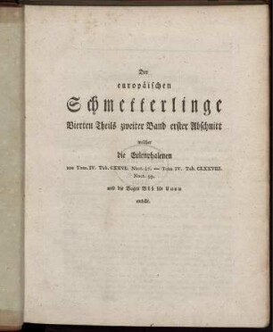 Theil 4,2,1,Text: Die Schmetterlinge in Abbildungen nach der Natur mit Beschreibungen. Vierter Theil