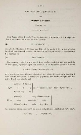Soluzione della quistione 26; E.