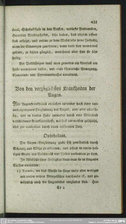 Von den vorzüglichsten Krankheiten der Augen