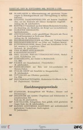Einrichtungsgegenstände (Nr. 645-697)