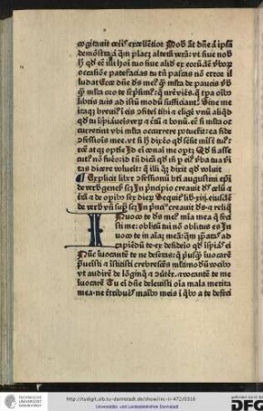 Sequitur liber xiii eiusdem de verbis unde supra scilicet In principio creavit deus et reliqua.