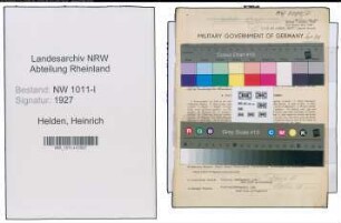 Entnazifizierung Heinrich Van Helden , geb. 26.08.1914 (Polizeibeamter)