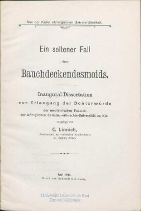 Ein seltener Fall eines Bauchdeckendesmoids
