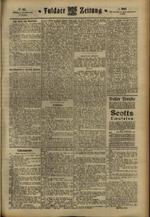 Zweite Ausgabe vom Dienstag, den 14. November 1911.