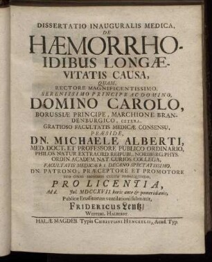 De Hæmorrhoidibus Longævitatis Causa,