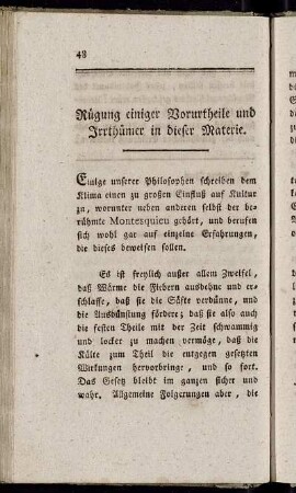 Rügung einiger Vorurtheile und Irrthümer in dieser Materie.