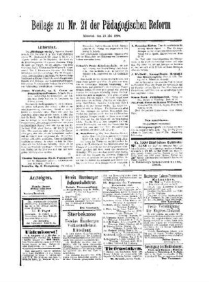 Anzeigen : Beilage zu Nr. 21 der Pädagogischen Reform