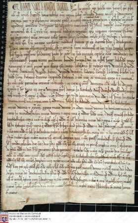 Nidda (Johanniter): Graf Bertold übergibt den Johannitern die Pfarrei Nidda mit Zubehör mit Angabe der Zeugen und der einzelnen Güter - Siegler ni...