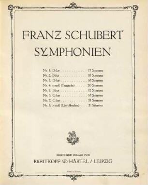 Franz Schuberts Werke, Serie 1. No. 7. Siebente Symphonie : (März 1828)