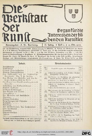 Inhalt / Arbeitskalender / Geplante Ausstellungen / Eröffnete Ausstellungen/ Laufende Preisausschreiben / Erledigte Preisausschreiben
