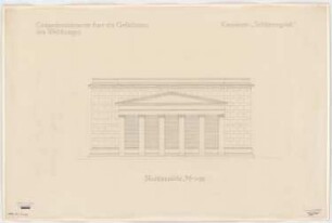 Neue Wache (Königswache), Berlin Umgestaltung zur Gedächtnisstätte für die Gefallenen des 1. Weltkriegs: Nordansicht 1:50