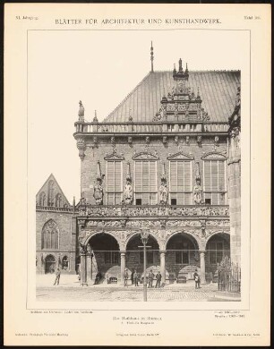 Rathaus, Bremen: Ansicht Detail (aus: Blätter für Architektur und Kunsthandwerk, 11. Jg., 1898, Tafel 103)