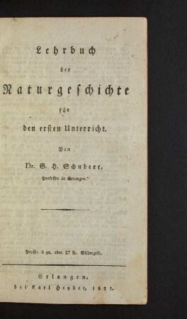 Lehrbuch der Naturgeschichte für den ersten Unterricht