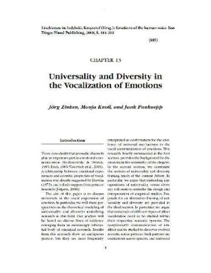 Universality and Diversity in the Vocalization of Emotions