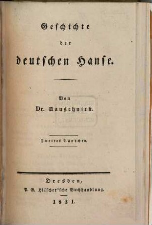 Geschichte der deutschen Hanse, 2
