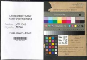 Entnazifizierung Jakob Rosenbaum , geb. 18.11.1895 (Lehrer)