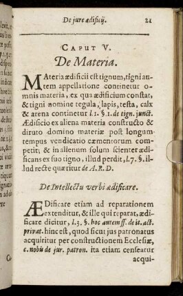 Caput V. De Materia.