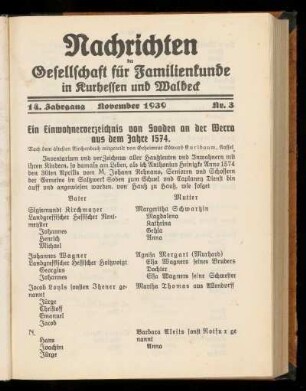 14. Jahrgang, Nr. 3, November 1930