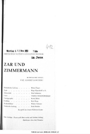 Zar und Zimmermann