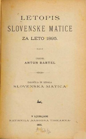 Letopis Matice Slovenske. 1895