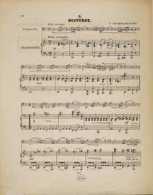 Quatre morceaux caractéristiques pour le violoncelle avec accompagnement de piano : Op. 43, 3. Nocturne