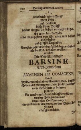 Unterbrich deinen Gang/ mein Leser!