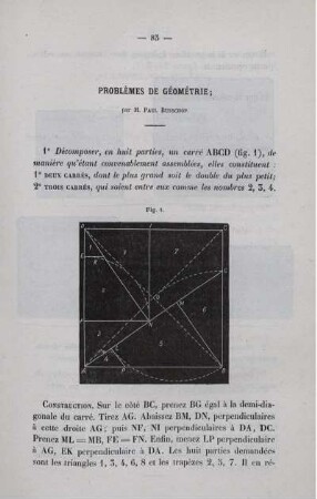 Problèmes de géométrie.