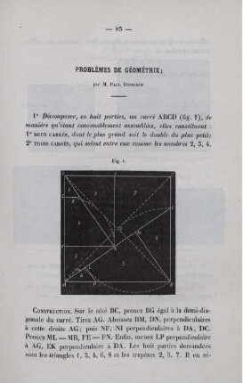 Problèmes de géométrie.