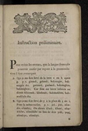 Instruction préliminaire.