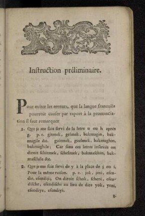 Instruction préliminaire.