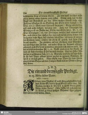Die ein und dreyßigste Predigt