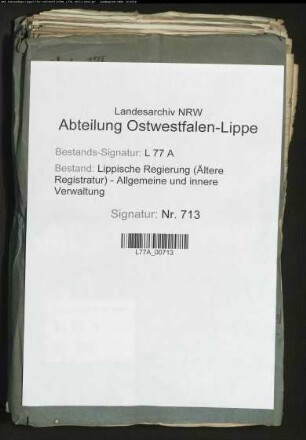 Die Unterhaltung der Kaserne für durchziehende Truppen zu Lemgo (später Hauptsteueramt), Bd. 7