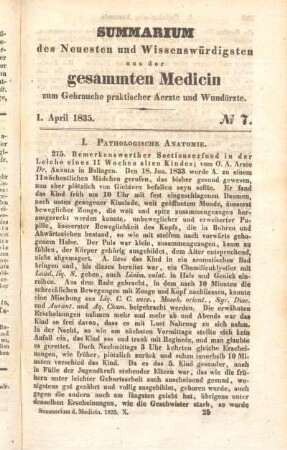 I. Pathologische Anatomie.