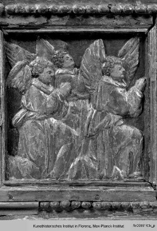 Der auferstandene Christus, flankiert von Johannes dem Täufer und Daniel
