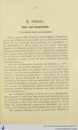 II. Abschnitt Adels- und Ortsgeschichte
