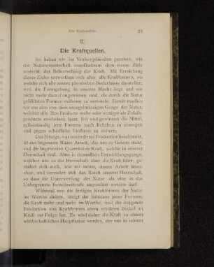II. Die Kraftquellen.