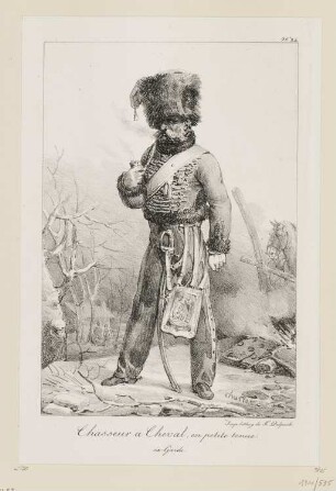 Chasseur a cheval, en petite tenue, Blatt 24 der Folge "Kostüme der Kaisergarde"