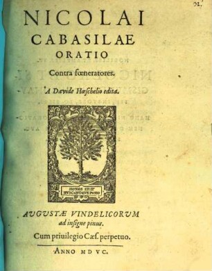 Nicolai Cabasilae Oratio contra foeneratores