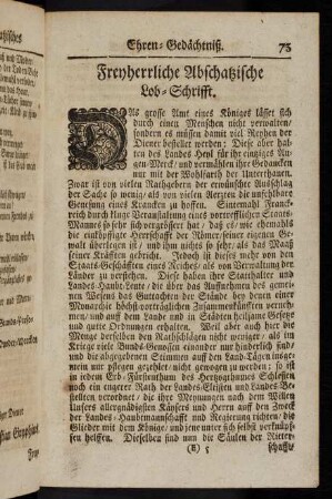 73-80, Freyherrliche Abschatzische Lob-Schrifft