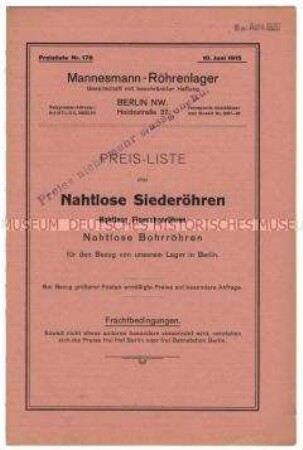 Preisliste über nahtlose Flanschrohre