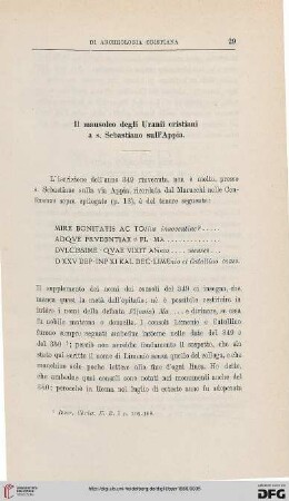 4.Ser.4.1886: Il mausoleo degli Uranii cristiani a s. Sebastiano sull'Appia