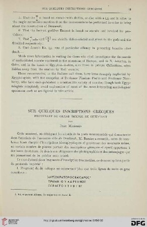 37: Sur quelques inscriptions grecques provenant du grand temple de Dendérah