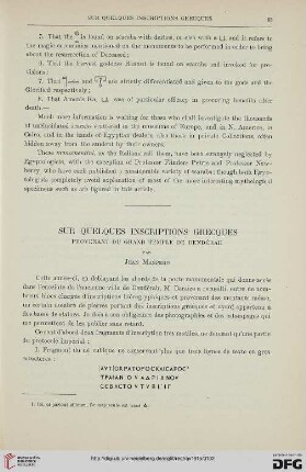 37: Sur quelques inscriptions grecques provenant du grand temple de Dendérah