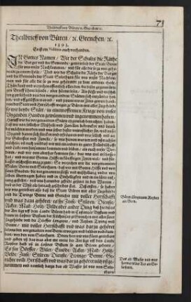 Theilbrieff von Büren/ [et]c. Grenchen/ [et]c. 1393.