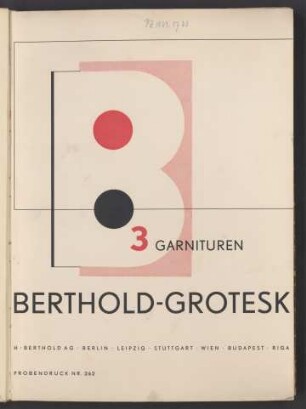 Berthold-Grotesk : 3 Garnituren