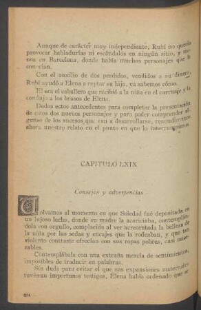 Capítulo LXIX - Consejos y advertencias