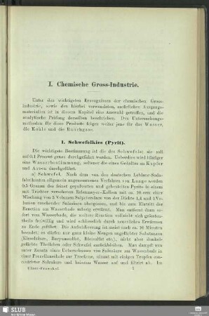 I. Chemische Gross-Industrie