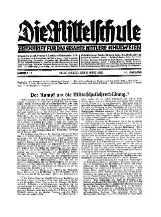 Der Kampf um die Mittelschullehrerbildung