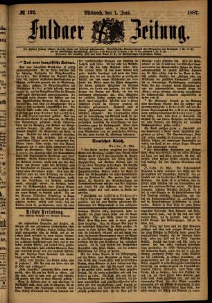 Ausgabe vom Mittwoch, den 01. Juni 1887.