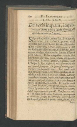 Cap. XXIV. De verbi inquam, inquis, inquir, tum positu, tum significatu quodam minus Latino.